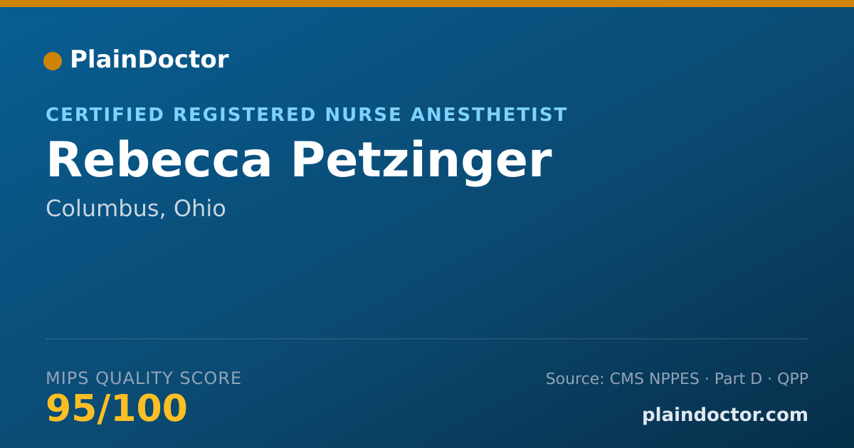 Shareable card for Rebecca Petzinger - Certified Registered Nurse Anesthetist, Columbus, OH