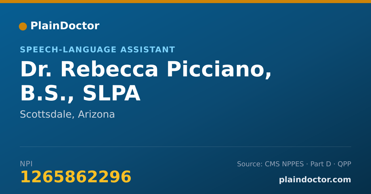 Shareable card for Rebecca Picciano, B.S., SLPA - Speech-Language Assistant, Scottsdale, AZ