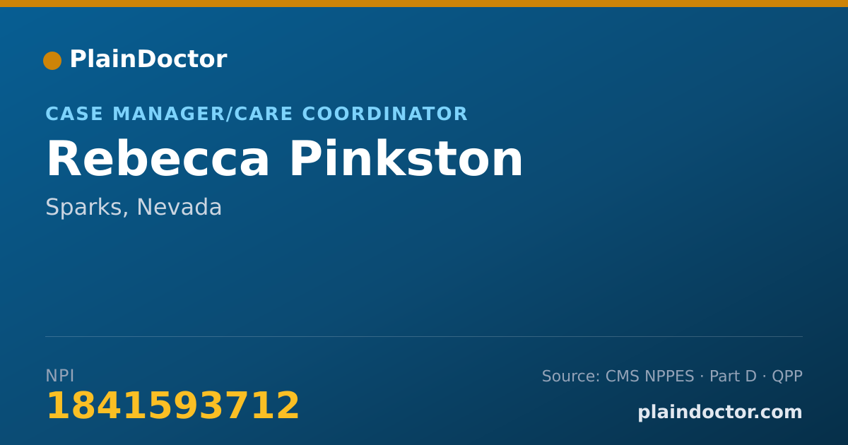 Shareable card for Rebecca Pinkston - Case Manager/Care Coordinator, Sparks, NV