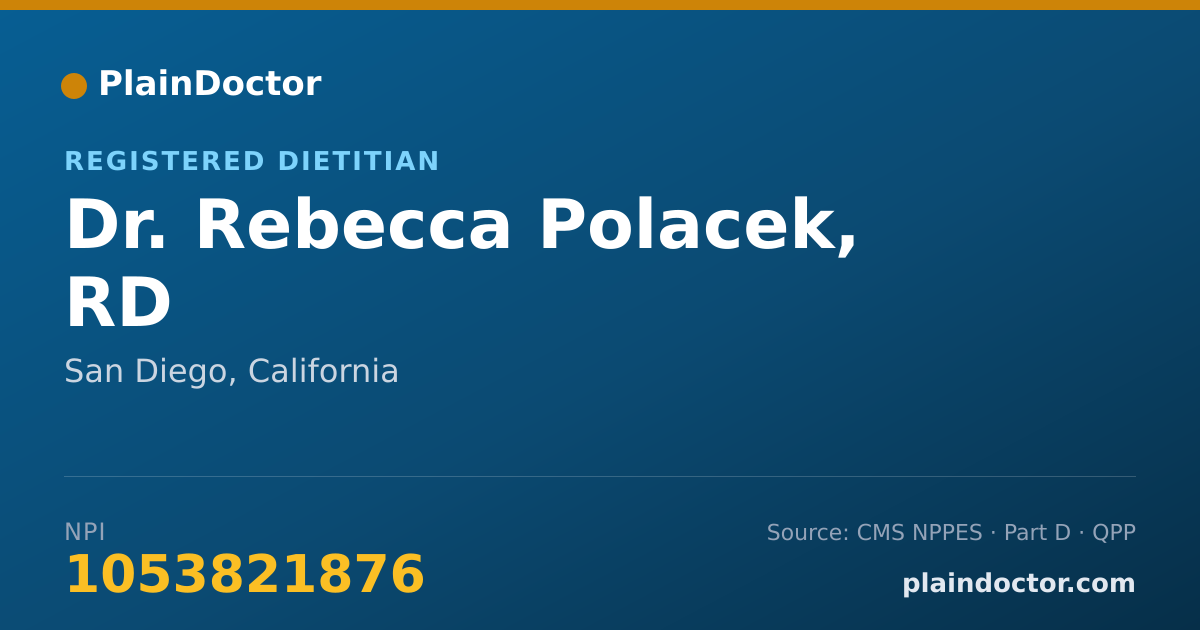 Shareable card for Rebecca Polacek, RD - Registered Dietitian, San Diego, CA