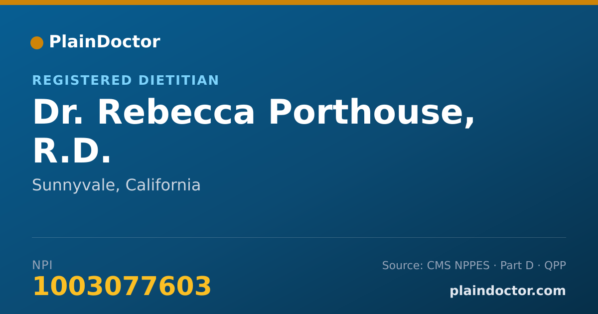 Shareable card for Rebecca Porthouse, R.D. - Registered Dietitian, Sunnyvale, CA