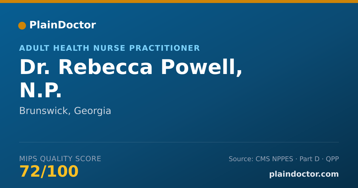 Shareable card for Rebecca Powell, N.P. - Adult Health Nurse Practitioner, Brunswick, GA