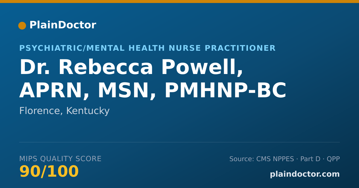 Shareable card for Rebecca Powell, APRN, MSN, PMHNP-BC - Psychiatric/Mental Health Nurse Practitioner, Florence, KY