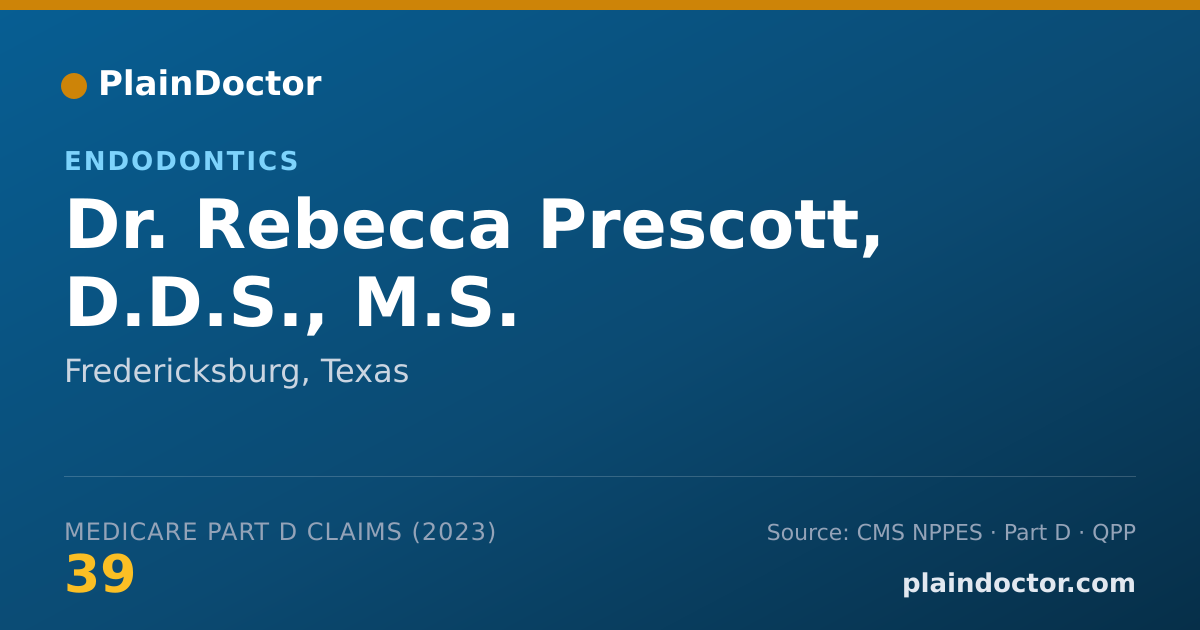 Shareable card for Rebecca Prescott, D.D.S., M.S. - Endodontics, Fredericksburg, TX