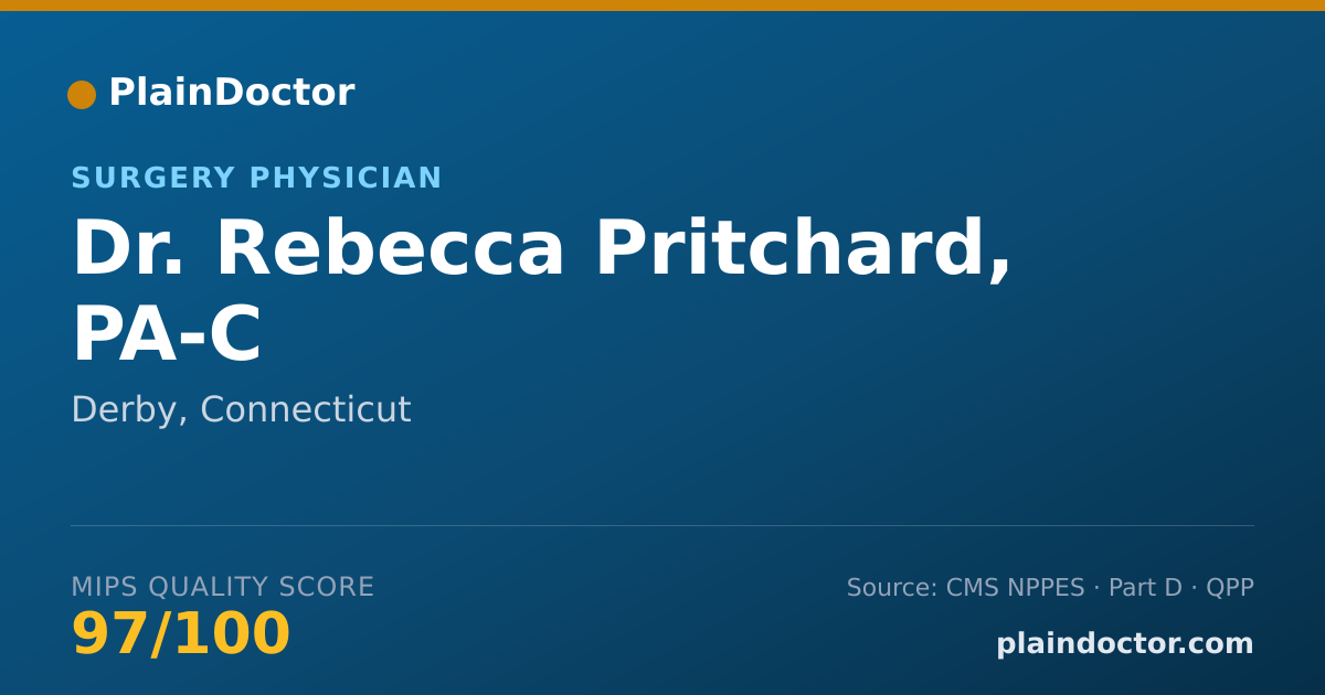 Shareable card for Rebecca Pritchard, PA-C - Surgery Physician, Derby, CT