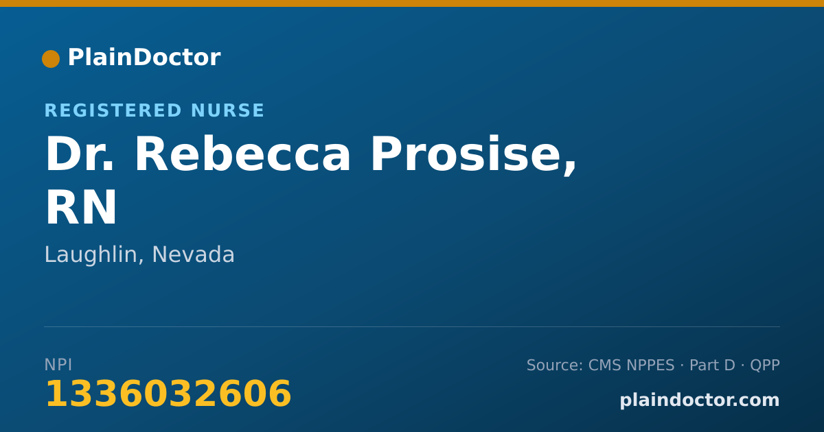 Shareable card for Rebecca Prosise, RN - Registered Nurse, Laughlin, NV