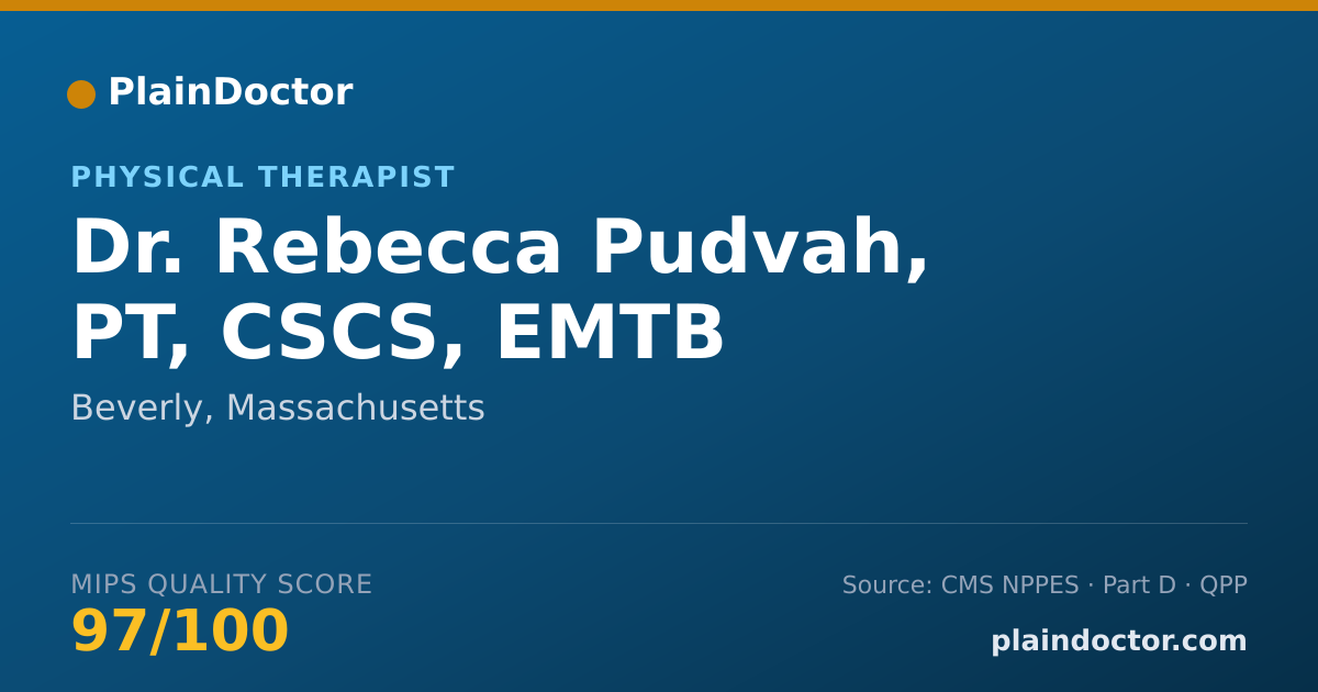 Shareable card for Rebecca Pudvah, PT, CSCS, EMTB - Physical Therapist, Beverly, MA