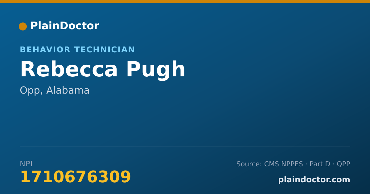 Shareable card for Rebecca Pugh - Behavior Technician, Opp, AL