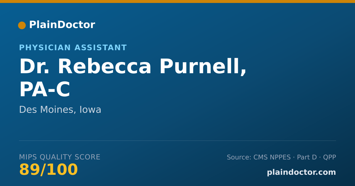 Shareable card for Rebecca Purnell, PA-C - Physician Assistant, Des Moines, IA