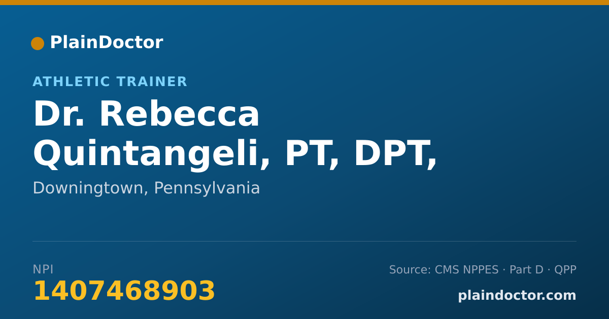 Shareable card for Rebecca Quintangeli, PT, DPT, LAT ATC - Athletic Trainer, Downingtown, PA