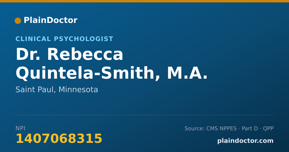 Shareable card for Rebecca Quintela-Smith, M.A. - Clinical Psychologist, Saint Paul, MN