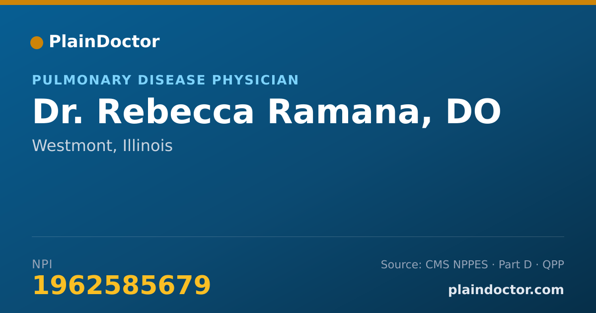 Shareable card for Rebecca Ramana, DO - Pulmonary Disease Physician, Westmont, IL