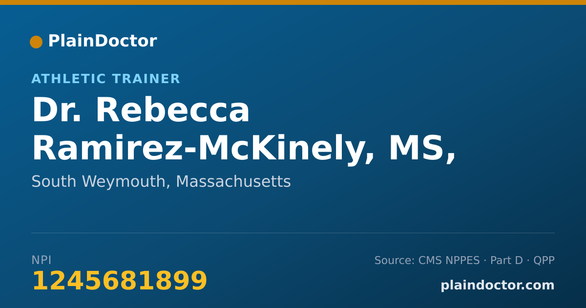 Shareable card for Rebecca Ramirez-McKinely, MS, LAT, ATC, CSCS, - Athletic Trainer, South Weymouth, MA