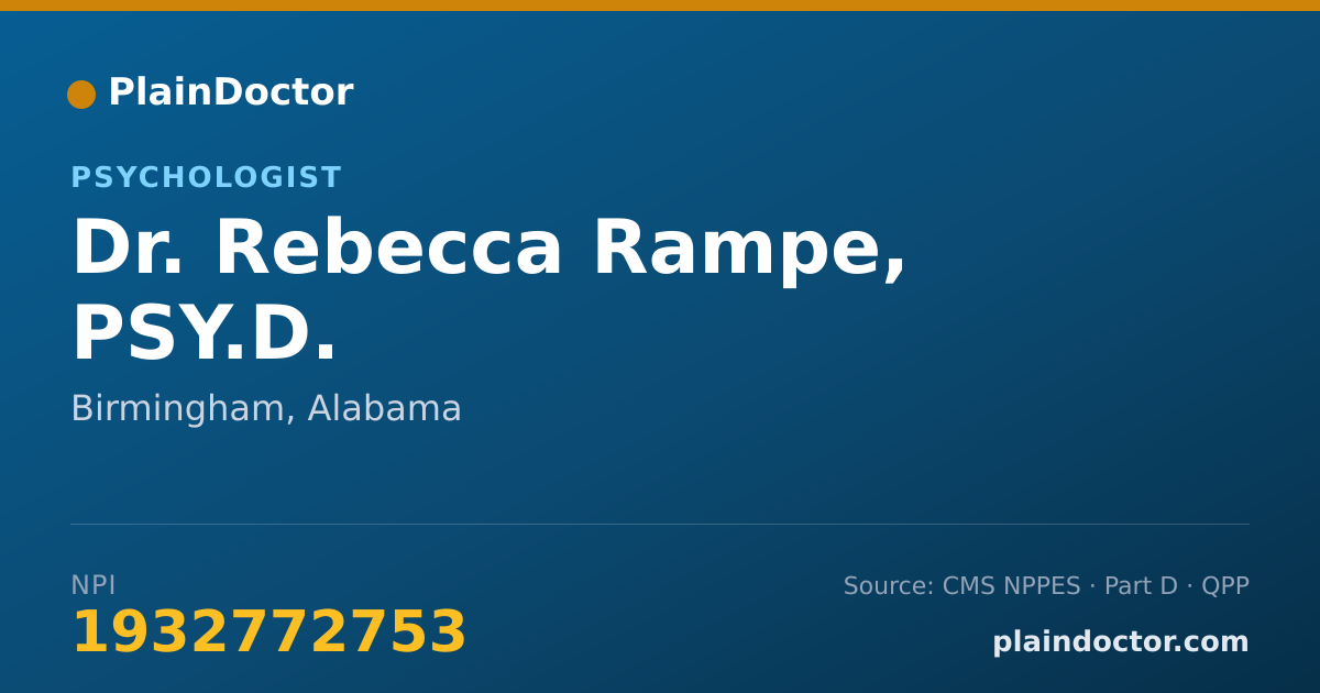 Shareable card for Rebecca Rampe, PSY.D. - Psychologist, Birmingham, AL