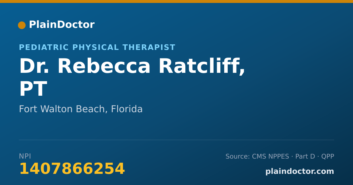Shareable card for Rebecca Ratcliff, PT - Pediatric Physical Therapist, Fort Walton Beach, FL