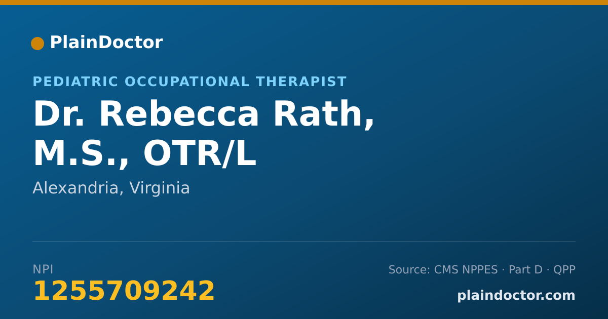Shareable card for Rebecca Rath, M.S., OTR/L - Pediatric Occupational Therapist, Alexandria, VA