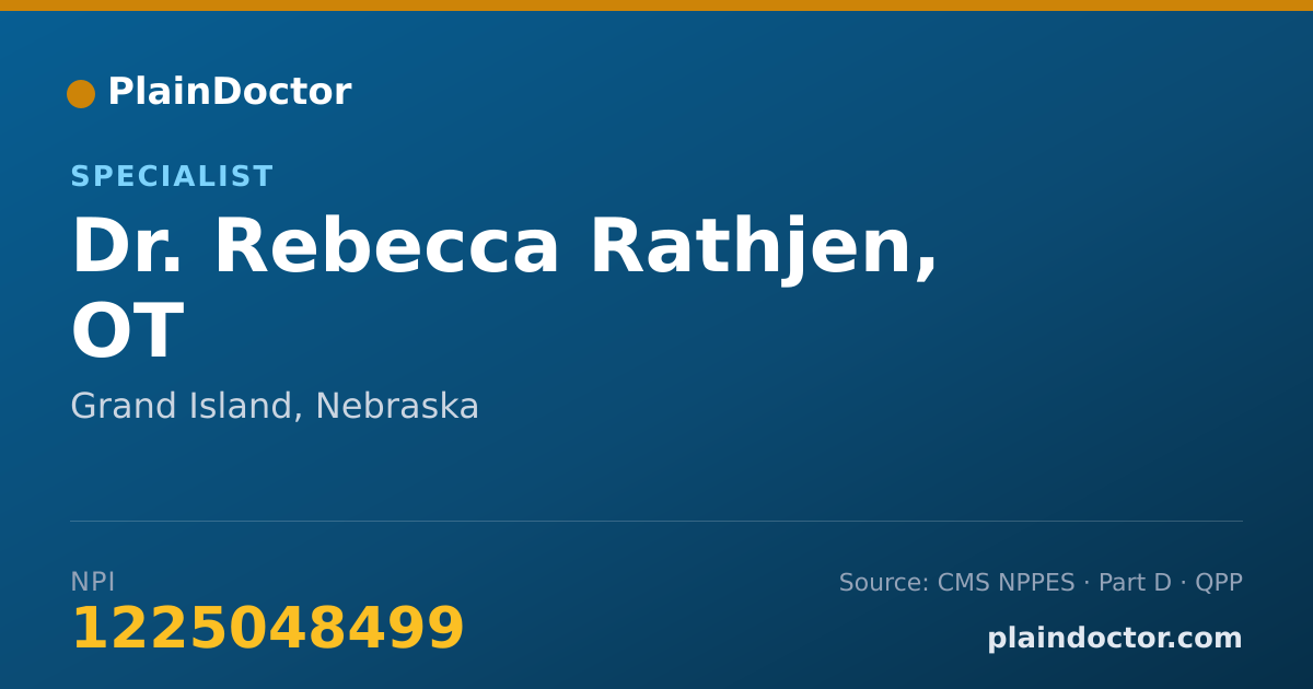 Shareable card for Rebecca Rathjen, OT - Specialist, Grand Island, NE