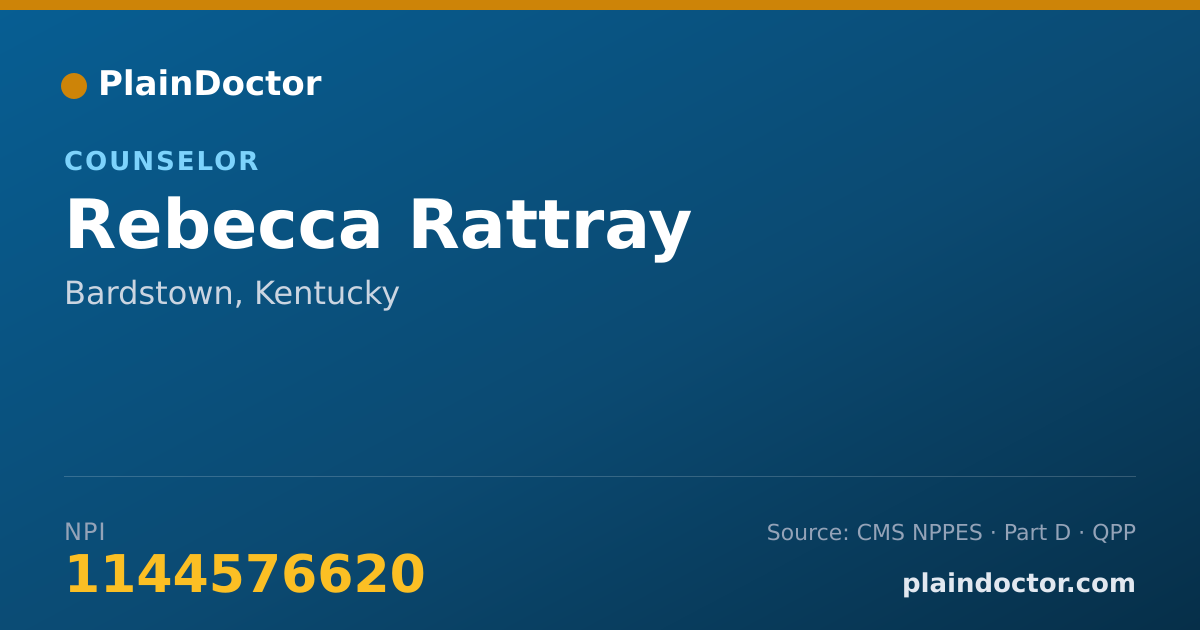 Shareable card for Rebecca Rattray - Counselor, Bardstown, KY
