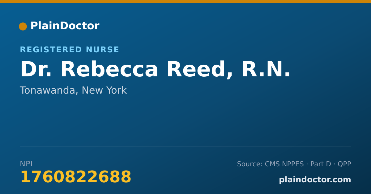 Shareable card for Rebecca Reed, R.N. - Registered Nurse, Tonawanda, NY