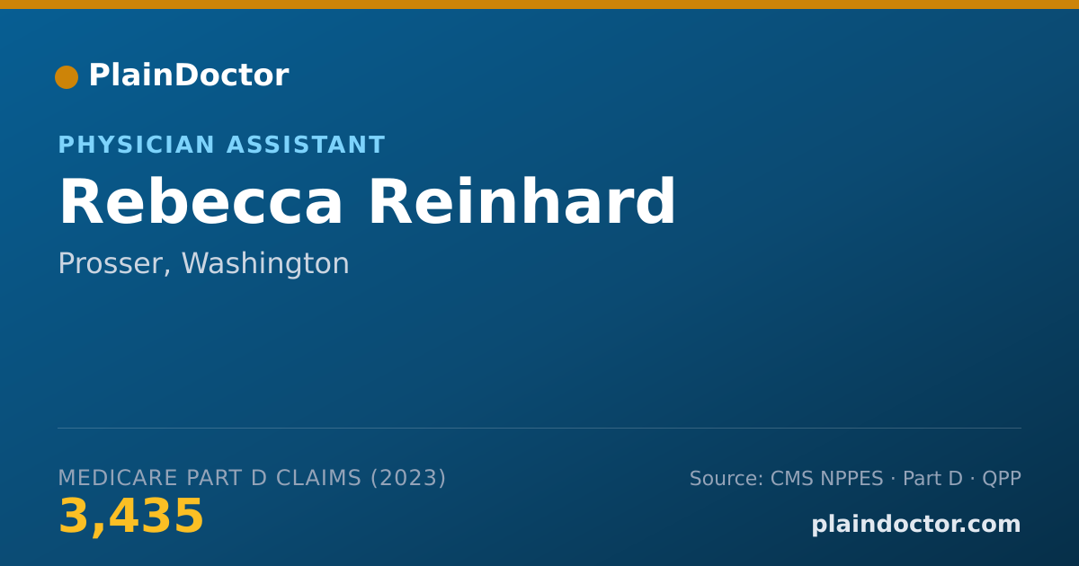 Shareable card for Rebecca Reinhard - Physician Assistant, Prosser, WA