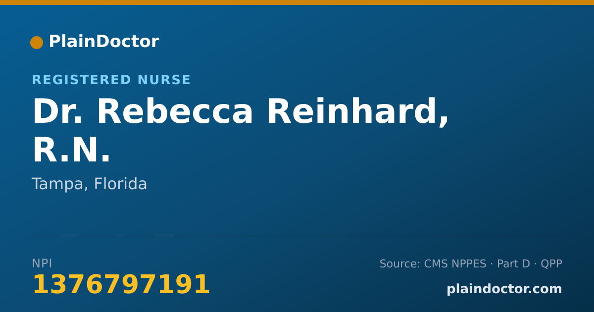 Shareable card for Rebecca Reinhard, R.N. - Registered Nurse, Tampa, FL