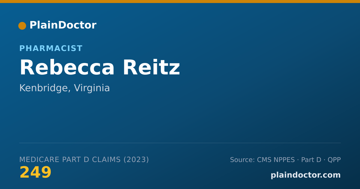 Shareable card for Rebecca Reitz - Pharmacist, Kenbridge, VA