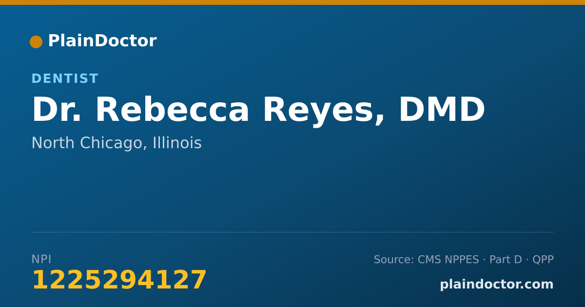 Shareable card for Rebecca Reyes, DMD - Dentist, North Chicago, IL