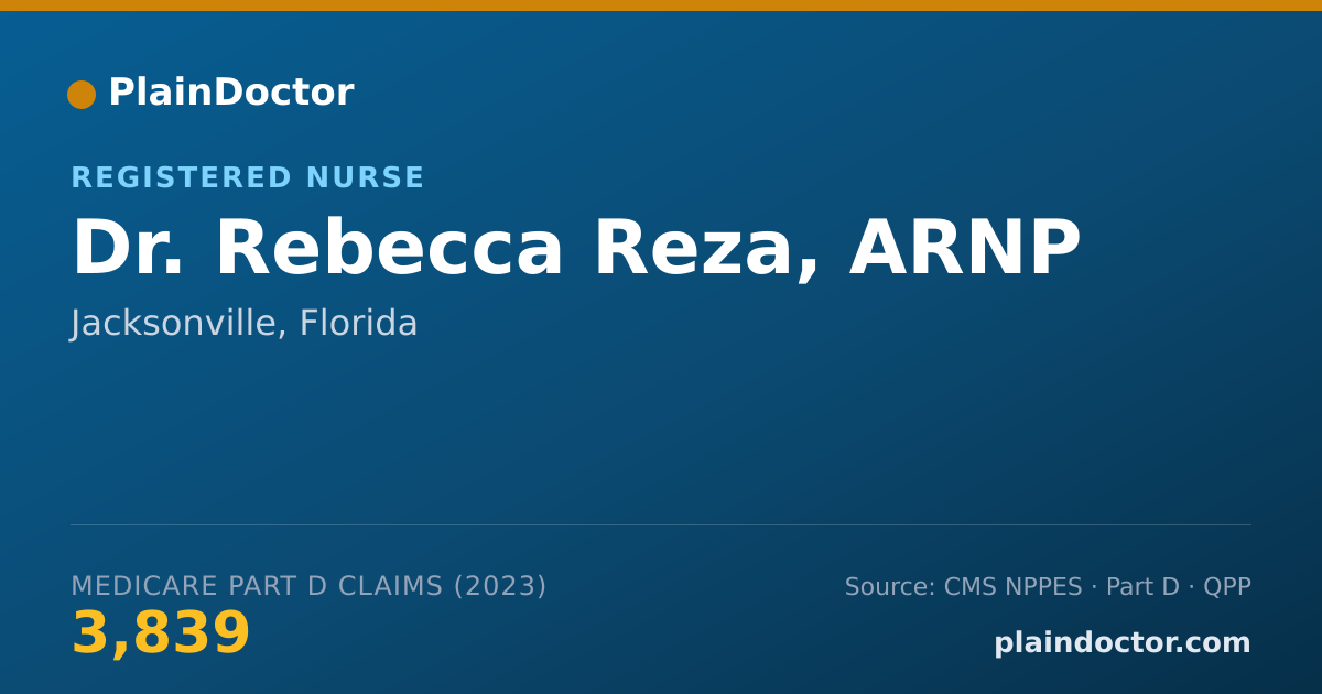 Shareable card for Rebecca Reza, ARNP - Registered Nurse, Jacksonville, FL
