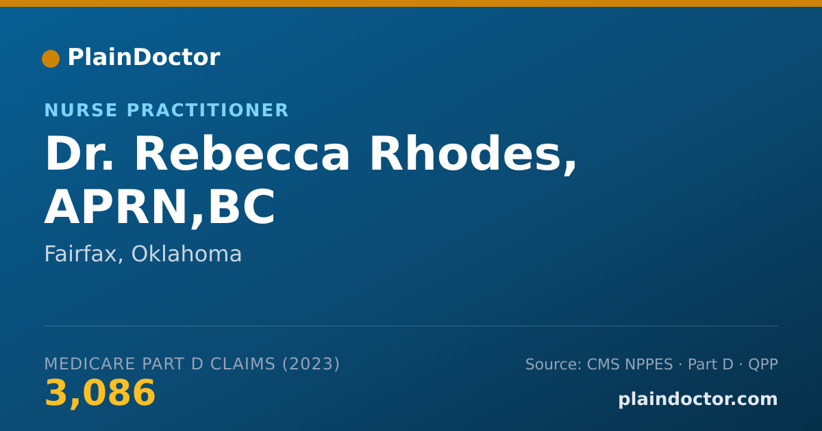 Shareable card for Rebecca Rhodes, APRN,BC - Nurse Practitioner, Fairfax, OK