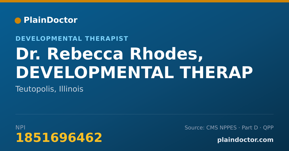 Shareable card for Rebecca Rhodes, DEVELOPMENTAL THERAP - Developmental Therapist, Teutopolis, IL