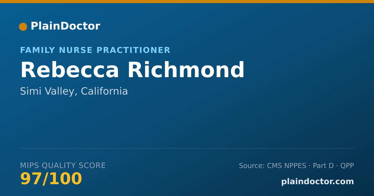 Shareable card for Rebecca Richmond - Family Nurse Practitioner, Simi Valley, CA
