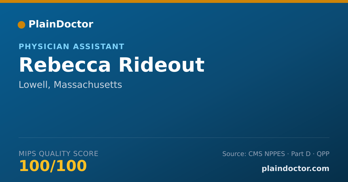 Shareable card for Rebecca Rideout - Physician Assistant, Lowell, MA