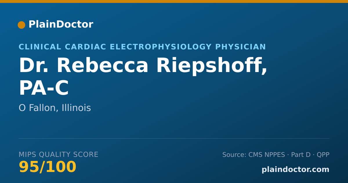 Shareable card for Rebecca Riepshoff, PA-C - Clinical Cardiac Electrophysiology Physician, O Fallon, IL