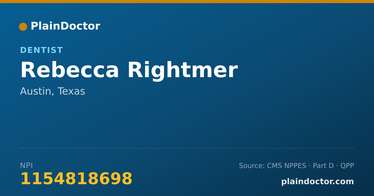 Shareable card for Rebecca Rightmer - Dentist, Austin, TX
