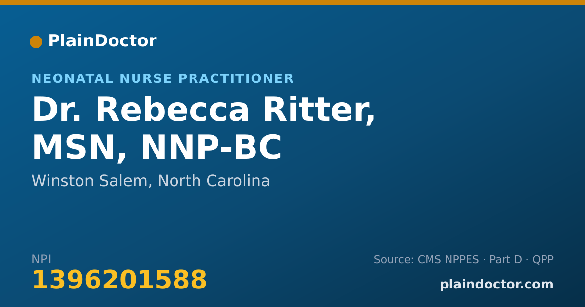 Shareable card for Rebecca Ritter, MSN, NNP-BC - Neonatal Nurse Practitioner, Winston Salem, NC