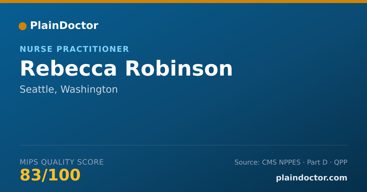 Shareable card for Rebecca Robinson - Nurse Practitioner, Seattle, WA