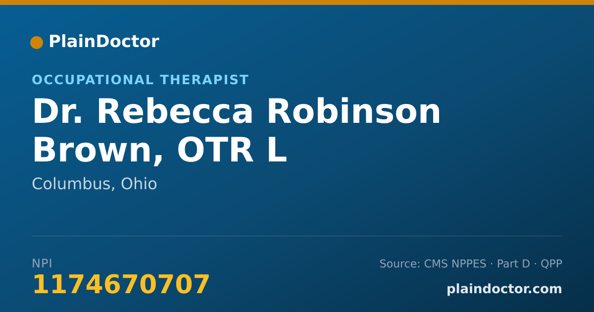 Shareable card for Rebecca Robinson Brown, OTR L - Occupational Therapist, Columbus, OH