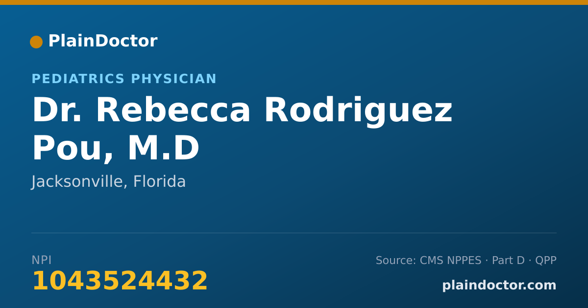 Shareable card for Rebecca Rodriguez Pou, M.D - Pediatrics Physician, Jacksonville, FL