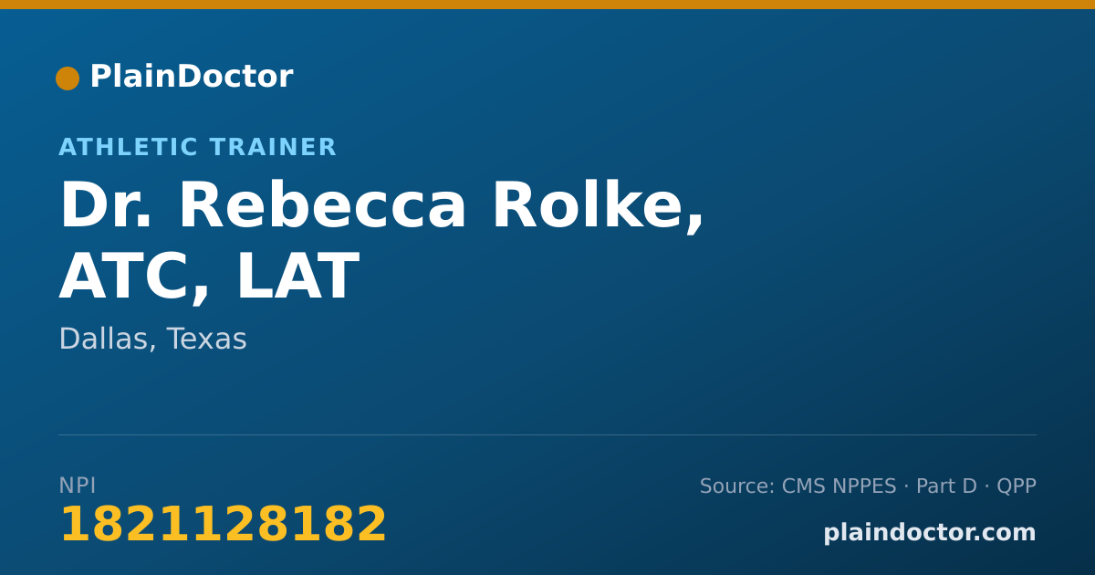Shareable card for Rebecca Rolke, ATC, LAT - Athletic Trainer, Dallas, TX