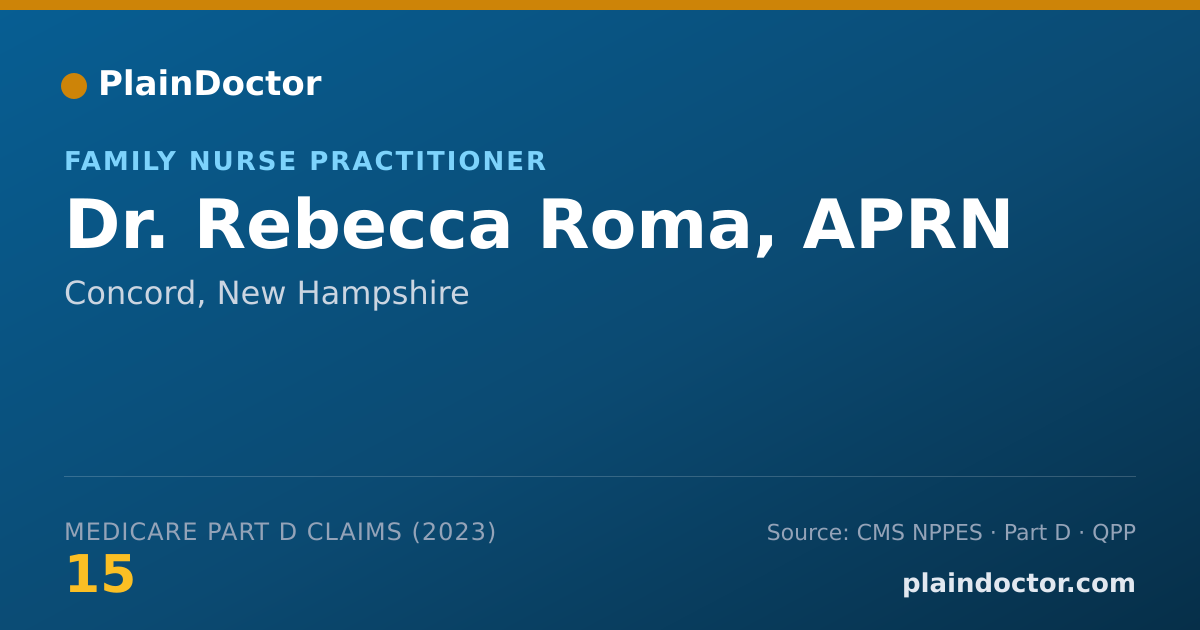 Shareable card for Rebecca Roma, APRN - Family Nurse Practitioner, Concord, NH