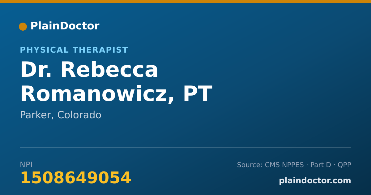 Shareable card for Rebecca Romanowicz, PT - Physical Therapist, Parker, CO