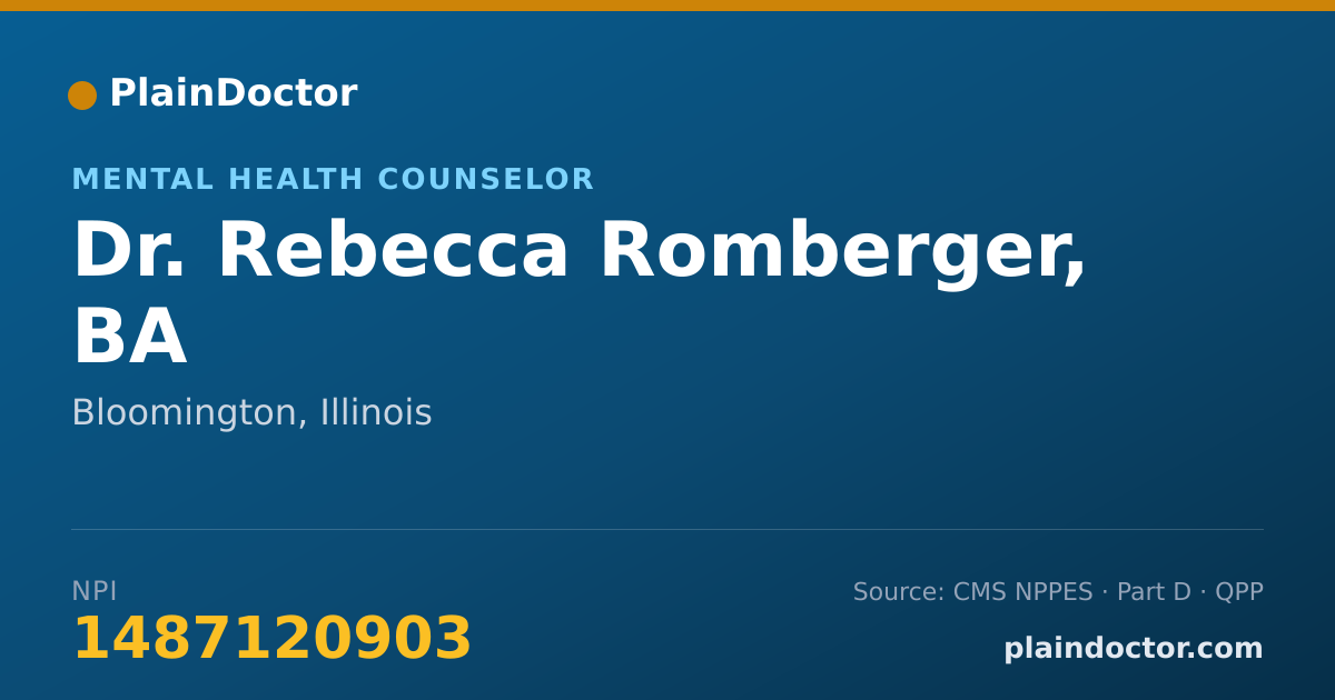 Shareable card for Rebecca Romberger, BA - Mental Health Counselor, Bloomington, IL