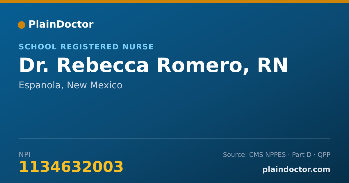 Shareable card for Rebecca Romero, RN - School Registered Nurse, Espanola, NM