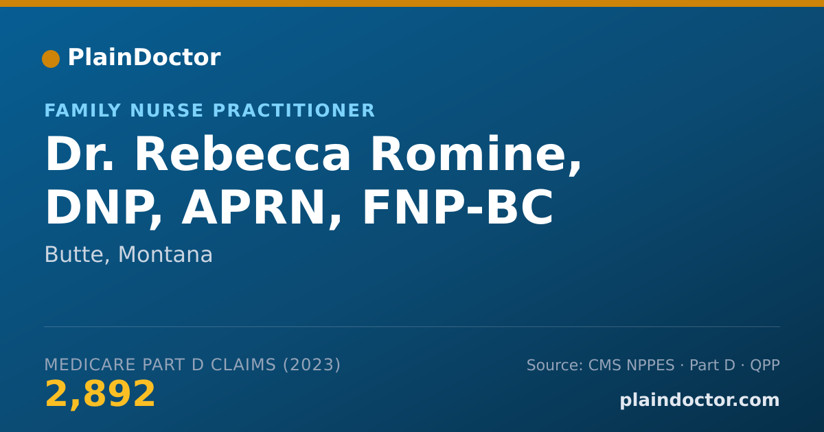 Shareable card for Rebecca Romine, DNP, APRN, FNP-BC - Family Nurse Practitioner, Butte, MT