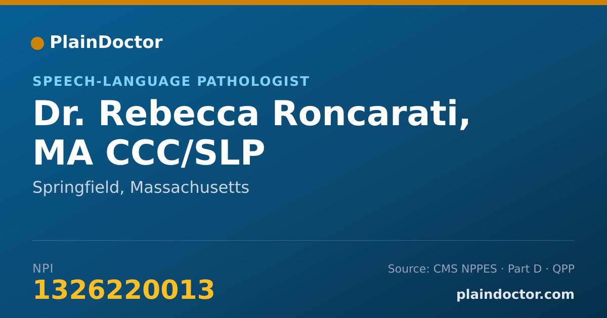 Shareable card for Rebecca Roncarati, MA CCC/SLP - Speech-Language Pathologist, Springfield, MA