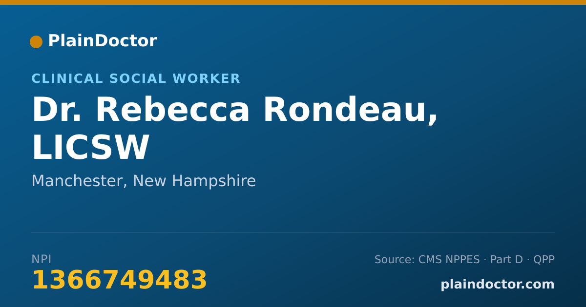 Shareable card for Rebecca Rondeau, LICSW - Clinical Social Worker, Manchester, NH