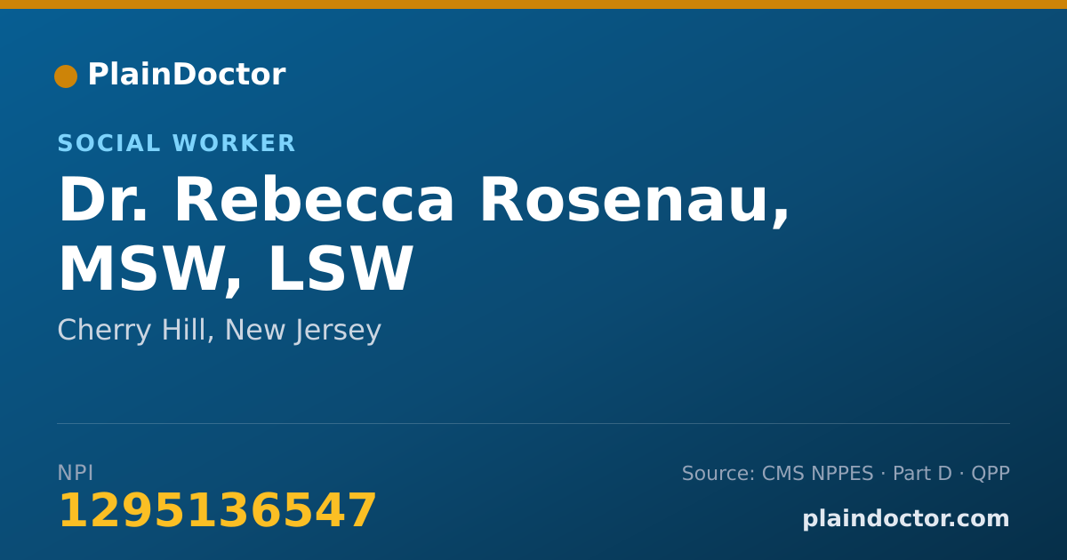 Shareable card for Rebecca Rosenau, MSW, LSW - Social Worker, Cherry Hill, NJ