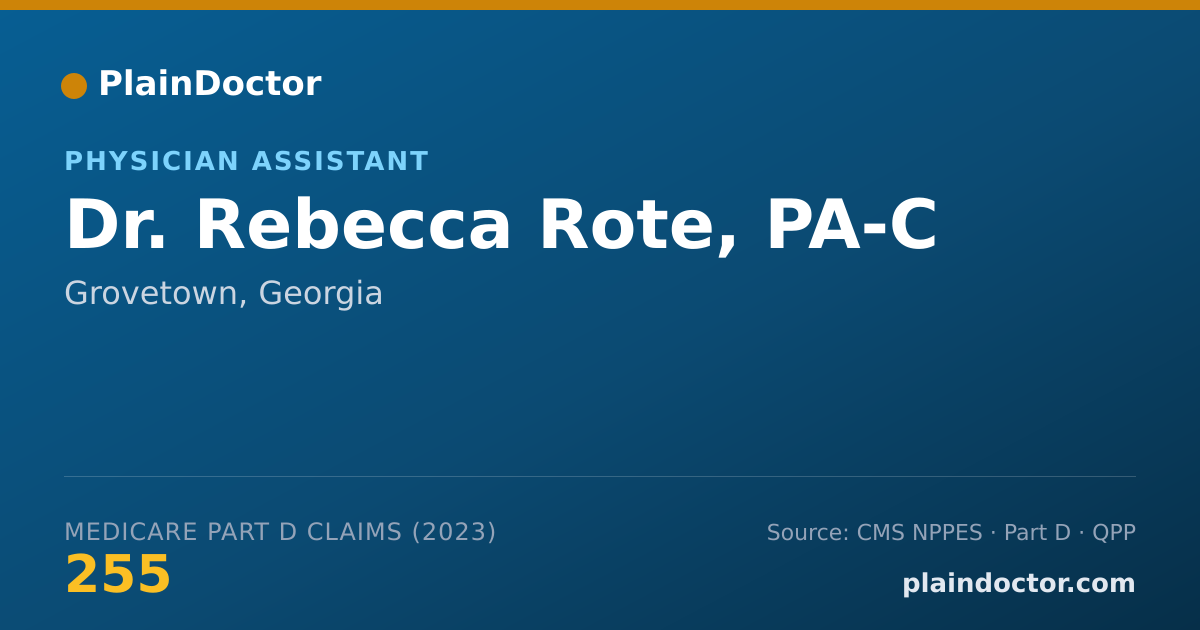 Shareable card for Rebecca Rote, PA-C - Physician Assistant, Grovetown, GA
