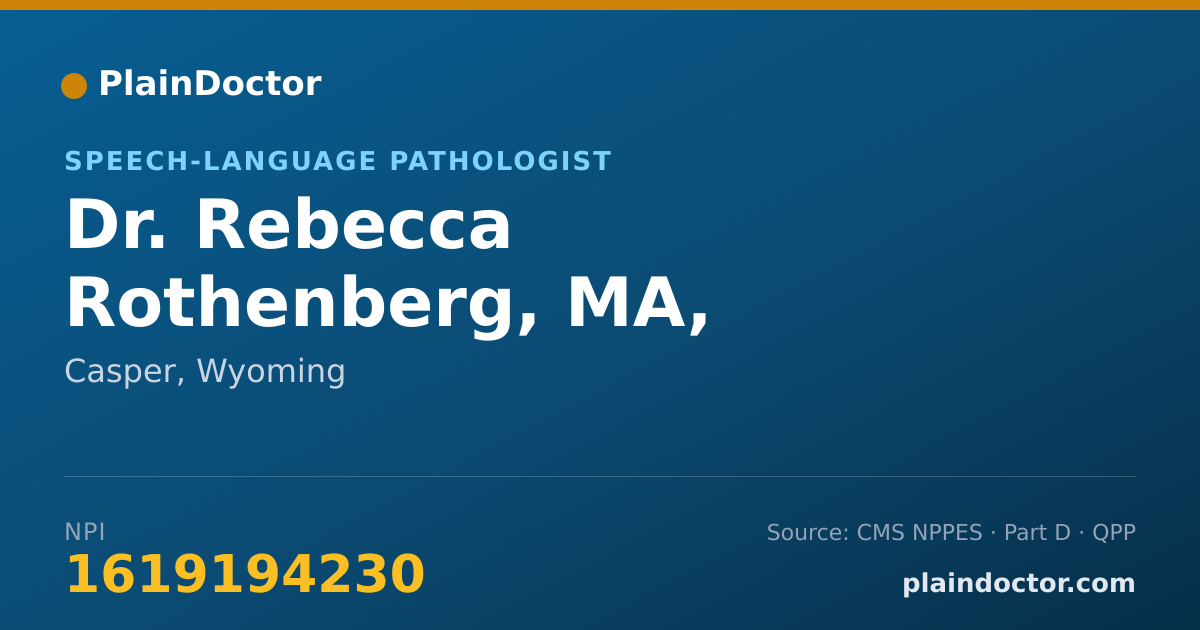 Shareable card for Rebecca Rothenberg, MA, CCC-SLP - Speech-Language Pathologist, Casper, WY