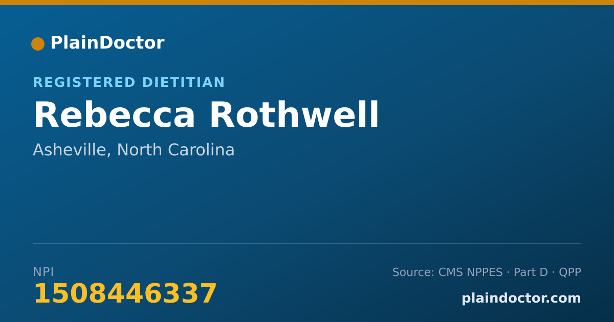 Shareable card for Rebecca Rothwell - Registered Dietitian, Asheville, NC